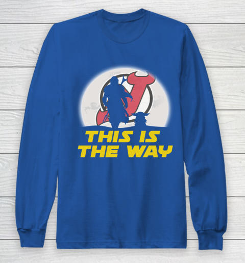 New Jersey Devils NHL Ice Hockey Star Wars Yoda And Mandalorian This Is The Way Long Sleeve T-Shirt 6