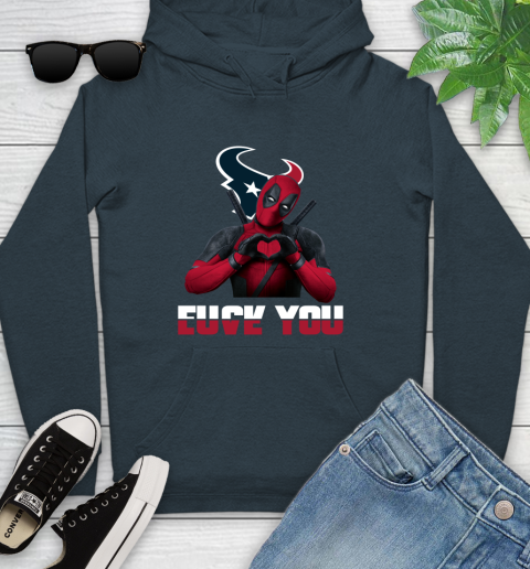 NHL Houston Texans Deadpool Love You Fuck You Football Sports Youth Hoodie 10