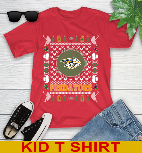 Nashville Predators Merry Christmas NHL Hockey Loyal Fan Youth T-Shirt 11