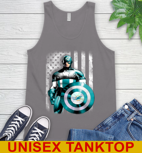 Miami Dolphins NFL Football Captain America Marvel Avengers American Flag Shirt Tank Top 6