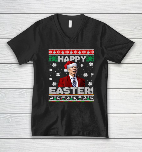 Joe Biden Happy Easter Ugly Christmas V-Neck T-Shirt