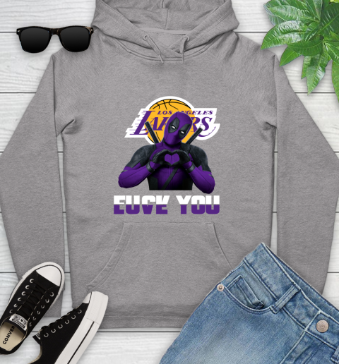 NBA Los Angeles Lakers Deadpool Love You Fuck You Basketball Youth Hoodie 6