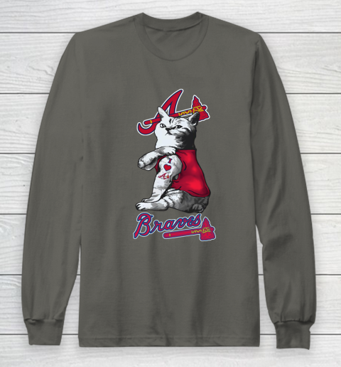 MLB Baseball My Cat Loves Atlanta Braves Long Sleeve T-Shirt 5