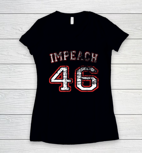 Impeach 46 Anti Biden Not My President Women's V-Neck T-Shirt