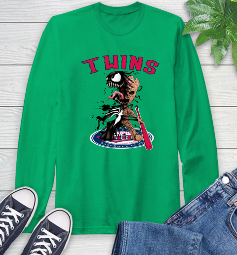 MLB Minnesota Twins Baseball Venom Groot Guardians Of The Galaxy Long Sleeve T-Shirt 7