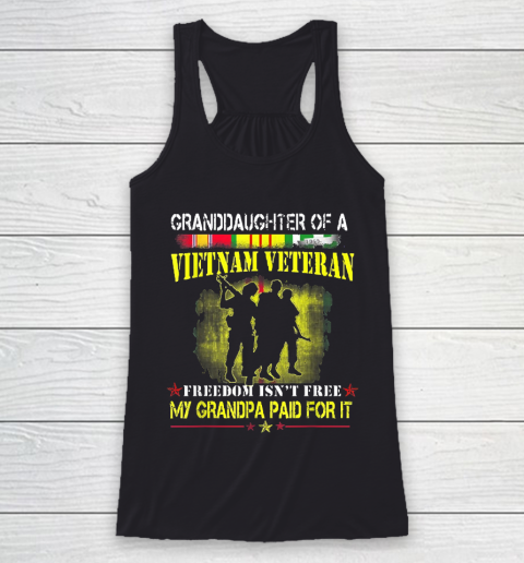 Grandpa Funny Gift Apparel  Vietnam Veteran Granddaughter My Grandpa Paid Racerback Tank
