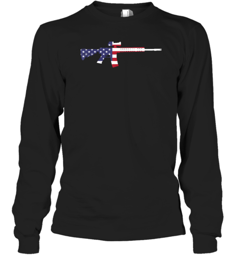 America Rifle MURICA Libertarian Conservative Gun USA Flag Long Sleeve T-Shirt