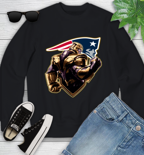 NFL Thanos Avengers Endgame Football Sports New England Patriots Youth Sweatshirt 2