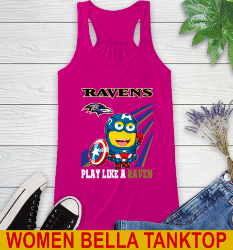 NFL Football Baltimore Ravens Captain America Marvel Avengers Minion Shirt Racerback Tank 6