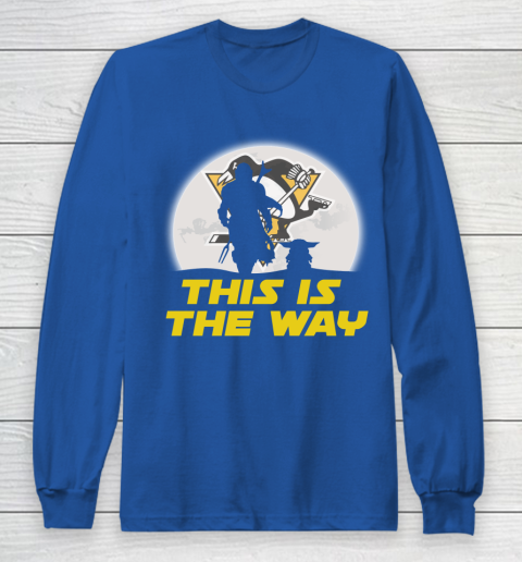 Pittsburgh Penguins NHL Ice Hockey Star Wars Yoda And Mandalorian This Is The Way Long Sleeve T-Shirt 6