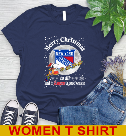 New York Rangers Merry Christmas To All And To Rangers A Good Season NHL Hockey Sports Women's T-Shirt 12