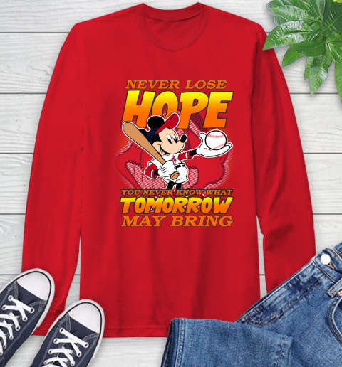 Cleveland Indians MLB Baseball Mickey Disney Never Lose Hope Long Sleeve T-Shirt 11