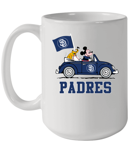 MLB Baseball San Diego Padres Pluto Mickey Driving Disney Shirt Ceramic Mug 15oz