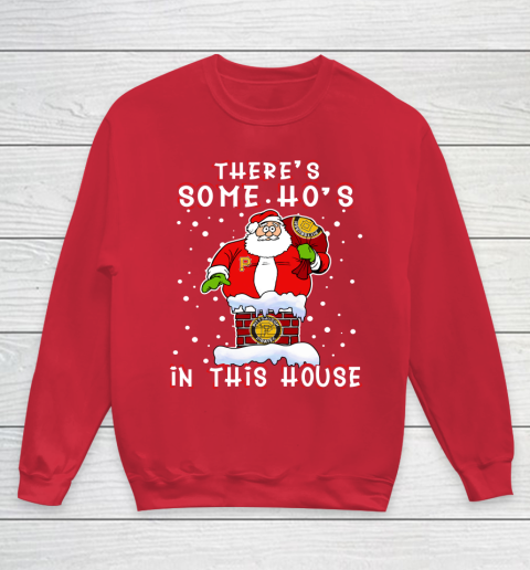 Pittsburgh Pirates Christmas There Is Some Hos In This House Santa Stuck In The Chimney MLB Youth Sweatshirt 7