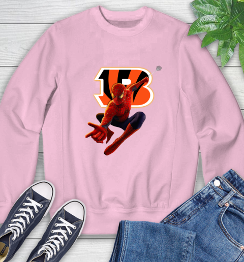NFL Spider Man Avengers Endgame Football Cincinnati Bengals Sweatshirt 9