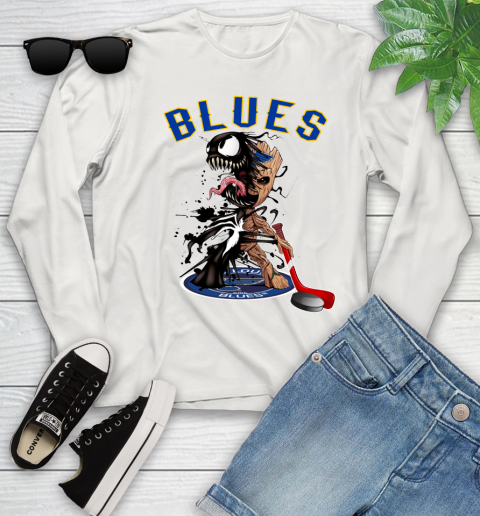 NHL St.Louis Blues Hockey Venom Groot Guardians Of The Galaxy Youth Long Sleeve 12