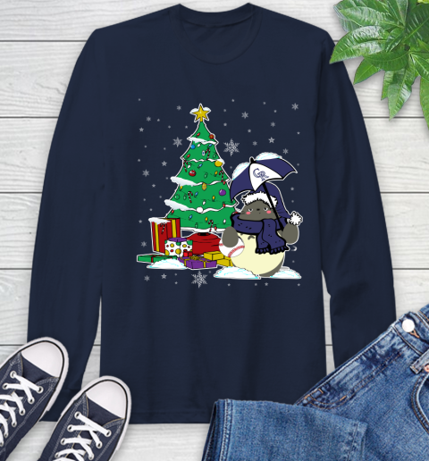 Colorado Rockies MLB Baseball Cute Tonari No Totoro Christmas Sports Long Sleeve T-Shirt 3