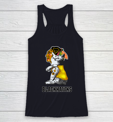 NHL My Cat Loves Chicago Blackhawks Hockey Racerback Tank 7