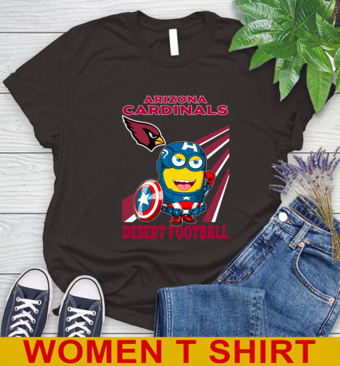 NFL Football Arizona Cardinals Captain America Marvel Avengers Minion Shirt Women's T-Shirt 9