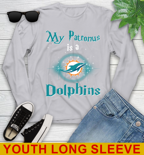 NFL Football Harry Potter My Patronus Is A Miami Dolphins Youth Long Sleeve 5