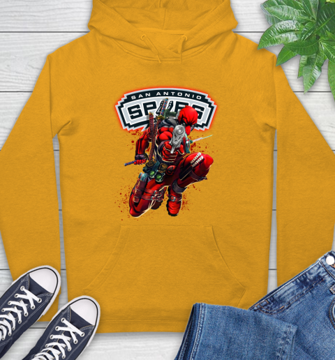 NBA Deadpool Marvel Comics Sports Basketball San Antonio Spurs Hoodie 3