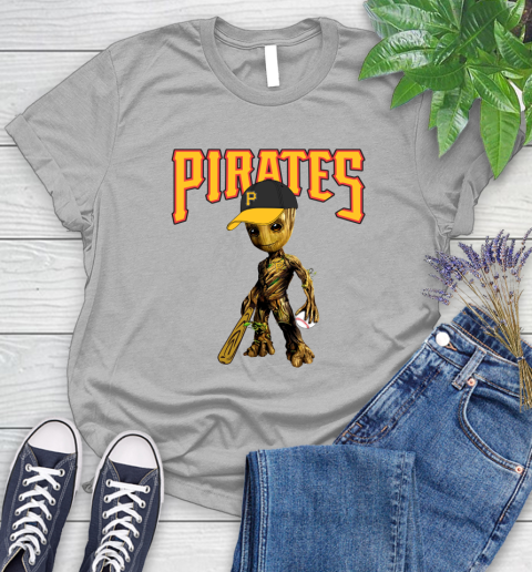 MLB Pittsburgh Pirates Groot Guardians Of The Galaxy Baseball Women's T-Shirt 5