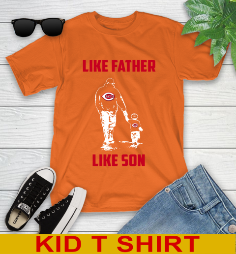 Cincinnati Reds MLB Baseball Like Father Like Son Sports Youth T-Shirt 8