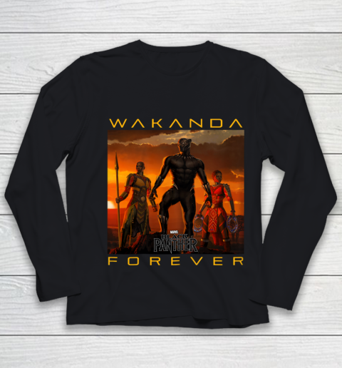Marvel Black Panther Movie Wakanda Forever Graphic Youth Long Sleeve