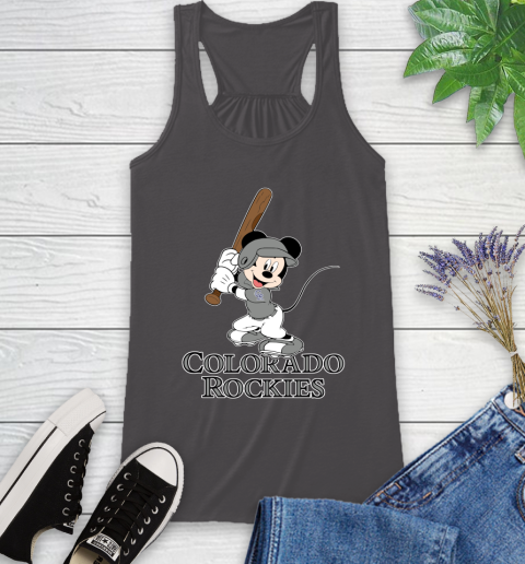 MLB Baseball Colorado Rockies Cheerful Mickey Mouse Shirt Racerback Tank 12