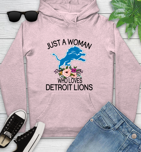 NFL Just A Woman Who Loves Detroit Lions Football Sports Youth Hoodie 6