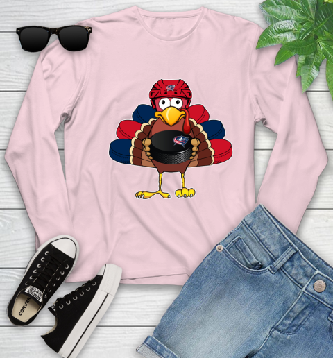 Columbus Blue Jackets Turkey Thanksgiving Day Youth Long Sleeve 10