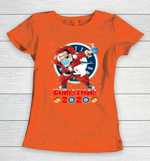 Seattle Mariners Funny Santa Claus Dabbing Christmas 2020 MLB Women's T-Shirt 3
