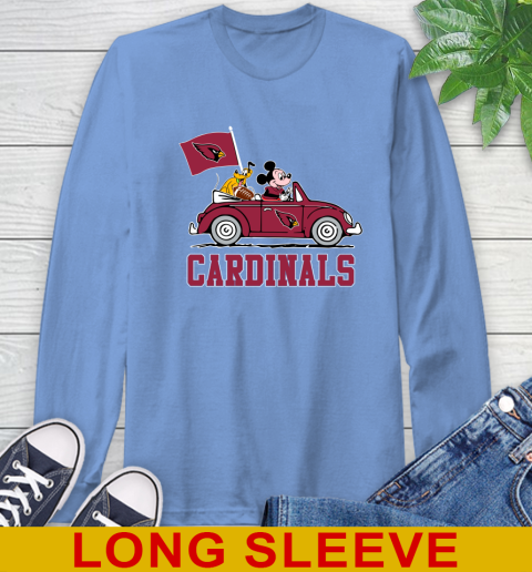 NFL Football Arizona Cardinals Pluto Mickey Driving Disney Shirt Long Sleeve T-Shirt 11