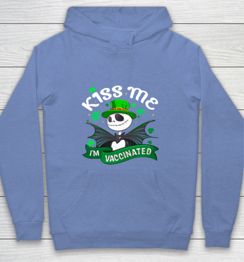 Kiss Me I'm Vaccinated Patrick's Day Jack Skellington Youth Hoodie 8