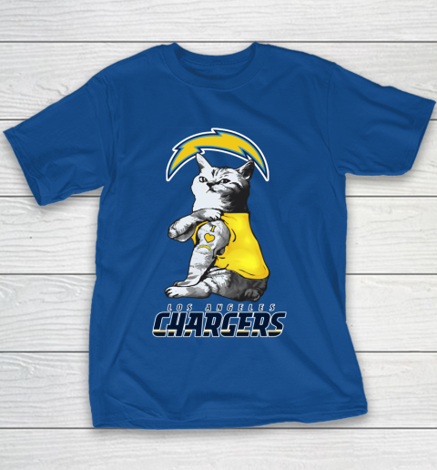 NFL Football My Cat Loves Los Angeles Chargers Youth T-Shirt 6