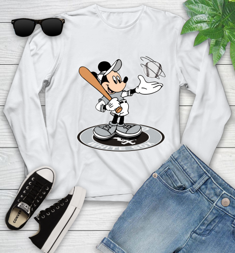 MLB Baseball Chicago White Sox Cheerful Mickey Disney Shirt Youth Long Sleeve 2