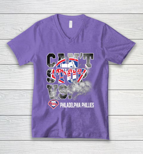 MLB Philadelphia Phillies Baseball Can't Stop Vs Phillies V-Neck T-Shirt 8
