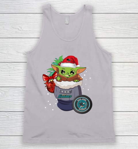 San Jose Sharks Christmas Baby Yoda Star Wars Funny Happy NHL Tank Top 4