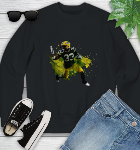 Aaron Jones Running Green Bay Packers Youth Sweatshirt