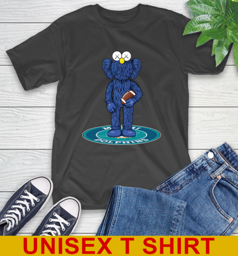 NFL Football Miami Dolphins Kaws Bff Blue Figure Shirt T-Shirt 2