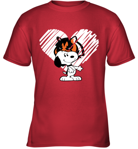 I Love Cincinnati Bengals Snoopy In My Heart NFL Youth Sweatshirt 