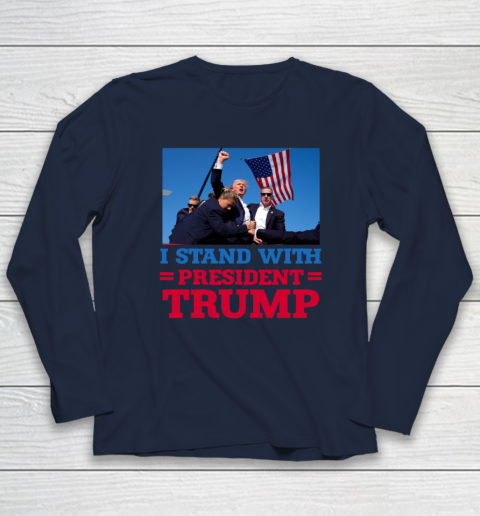 Trump Shot Shirt I Stand With President Trump Long Sleeve T-Shirt 2
