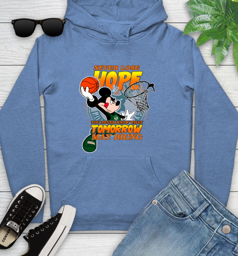 Milwaukee Bucks NBA Basketball Mickey Disney Never Lose Hope Youth Hoodie 13