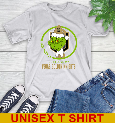 Vegas Golden Knights NHL Christmas Grinch I Hate People But I Love My Favorite Hockey Team T-Shirt 12