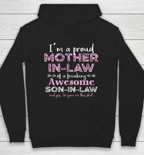 Womens I Am A Proud Mother in law Of A Freaking Awesome Son in law T Shirt.L8SJTVUNC9 Hoodie