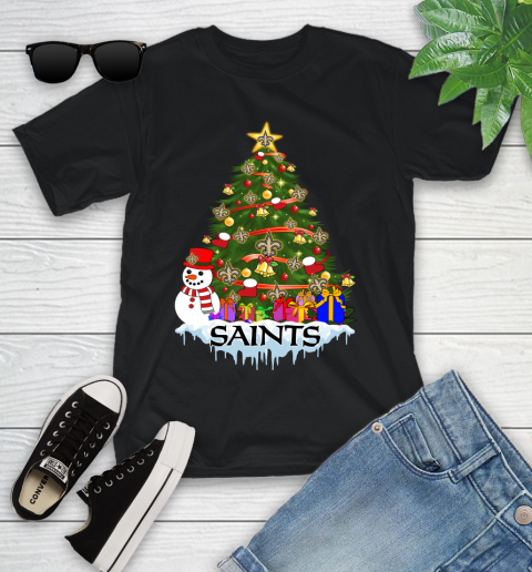 New Orleans Saints Merry Christmas NFL Football Sports Youth T-Shirt 2