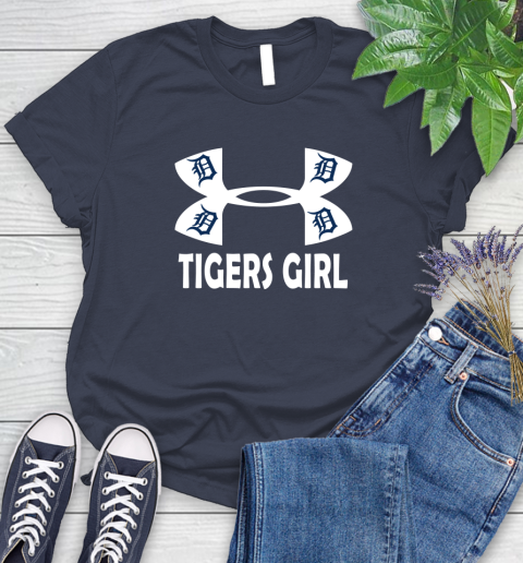 MLB Detroit Tigers Girl Under Armour Baseball Sports Women's T-Shirt 14