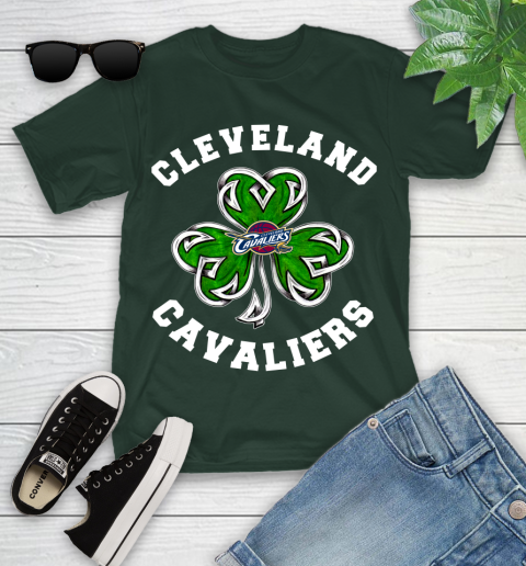 NBA Cleveland Cavaliers Three Leaf Clover St Patrick's Day Basketball Sports Youth T-Shirt 5