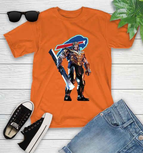 NFL Thanos Gauntlet Avengers Endgame Football Buffalo Bills Youth T-Shirt 7