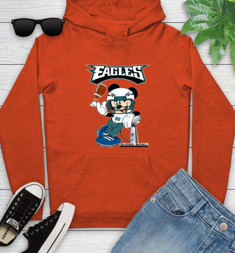 NFL Philadelphia Eagles Mickey Mouse Disney Super Bowl Football T Shirt Youth Hoodie 5